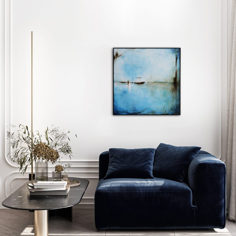 szafirowy obraz do salonu