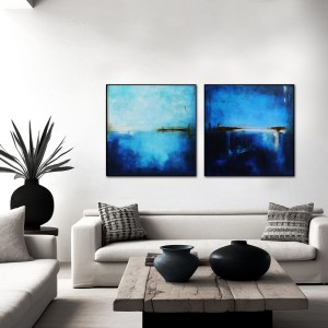 ciemno niebieski obraz do salonu lub sypialni