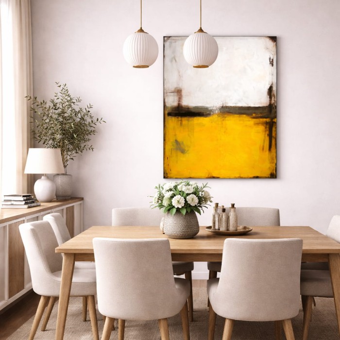 żółty obraz do jadalni