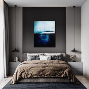 granatowy obraz do sypialni