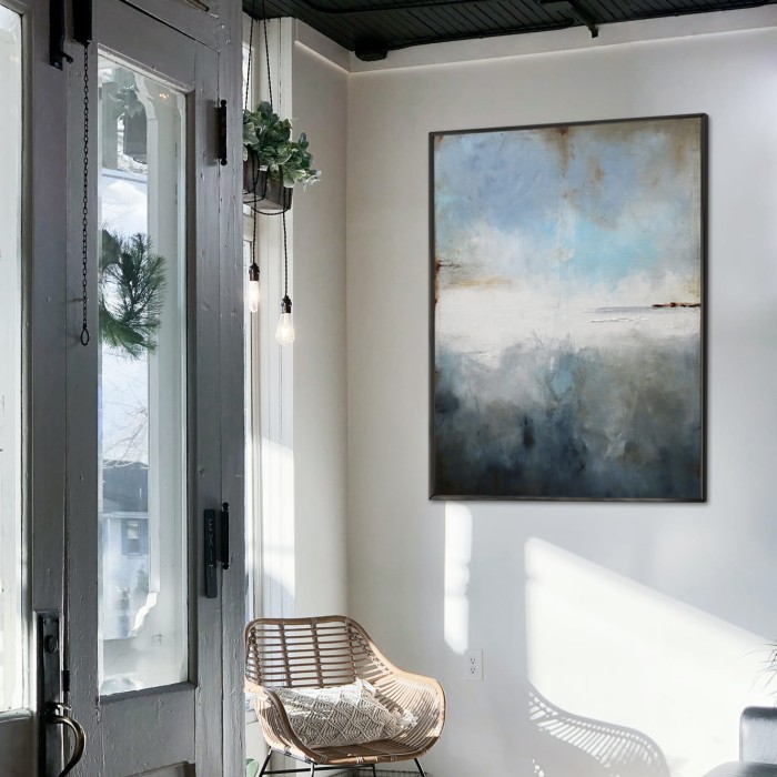 błękitny obraz do przedpokoju