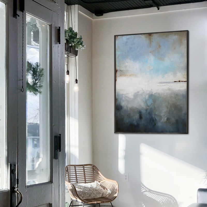 błękitny obraz do przedpokoju