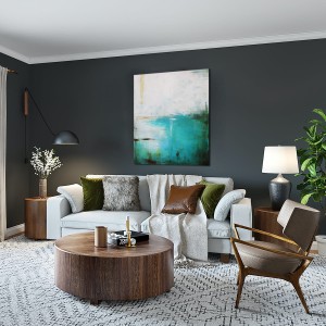 turkusowy obraz do salonu