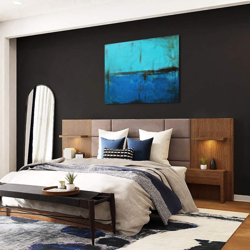 turkusowy obraz do sypialni