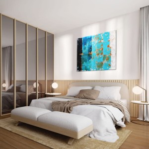 niebieski obraz do sypialni