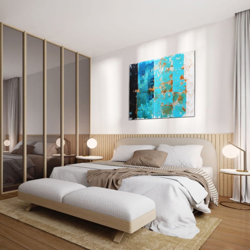 niebieski obraz do sypialni