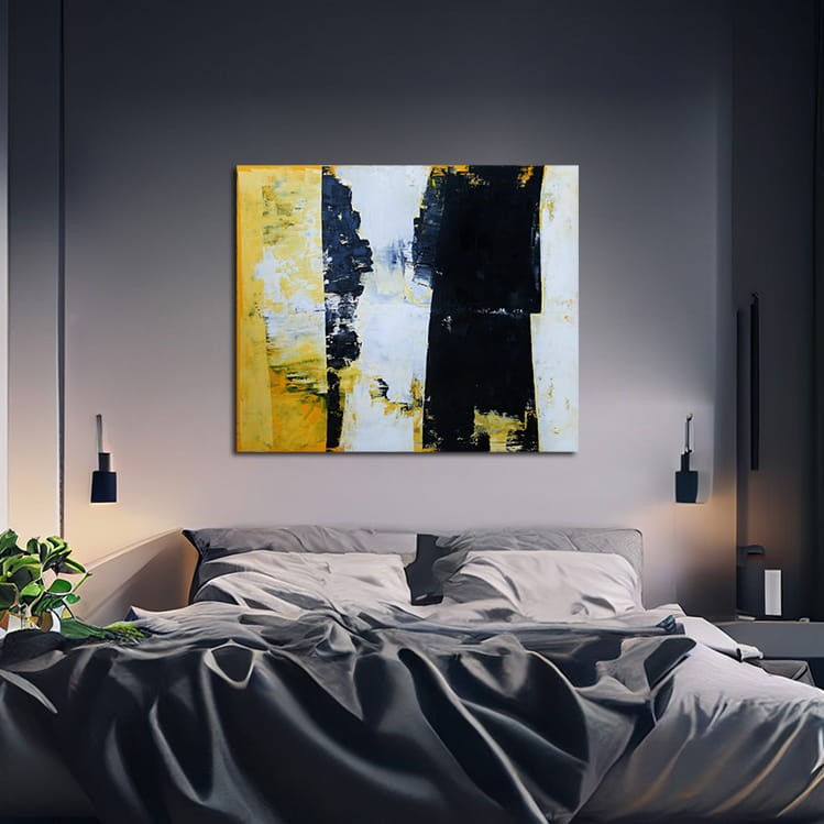 żółty obraz do sypialni
