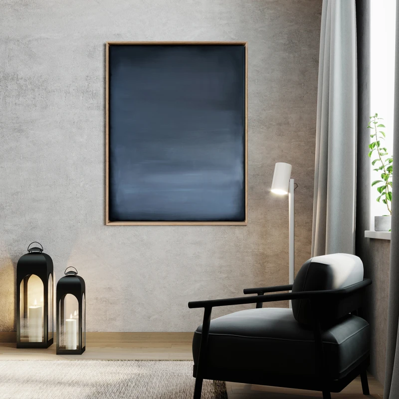 Obraz olejny w formacie 80x60cm oprawiony w ramę z naturalnego dębu pasuje idealnie do salonu czy gabinetu