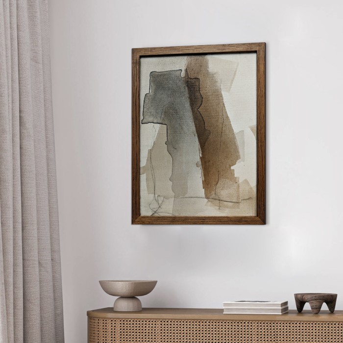 Obraz w formacie 40x30cm oprawiony w dębową ramę z naturalnego drewna pasuje do gabinetu lub salonu