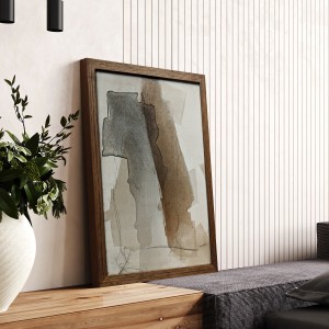 Obraz w formacie 40x30cm oprawiony w dębową ramę z naturalnego drewna pasuje do gabinetu lub salonu