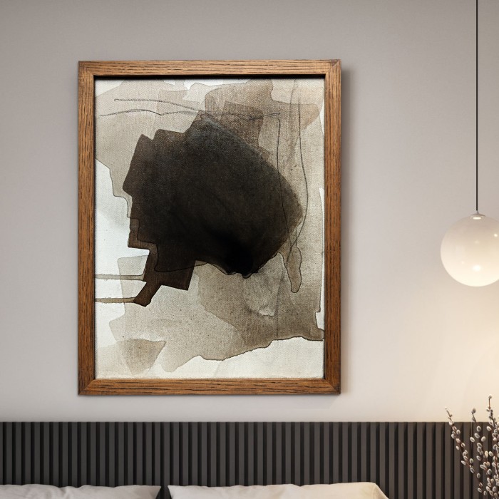 Obraz w formacie 40x30cm oprawiony w dębową ramę z naturalnego drewna.