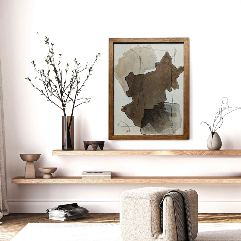 Obraz w formacie 40x30cm oprawiony w dębową ramę z naturalnego drewna idealny do wnętrza z elementami drewna