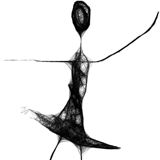 Autorska grafika nr 84 - linoskoczek, detal