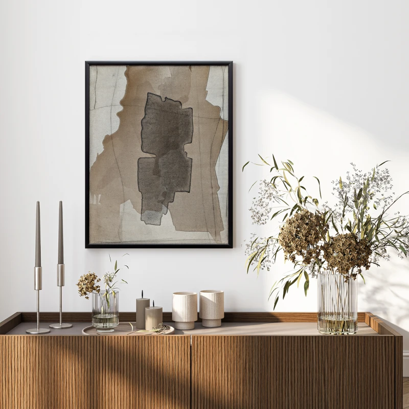 Obraz w formacie 40x30cm oprawiony w czarną, aluminiową ramę wpisuje się w nowoczesne pomieszczenia