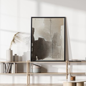 Obraz w formacie 40x30cm oprawiony w czarną, aluminiową ramę pasuje do nowoczesnych pomieszczeń.