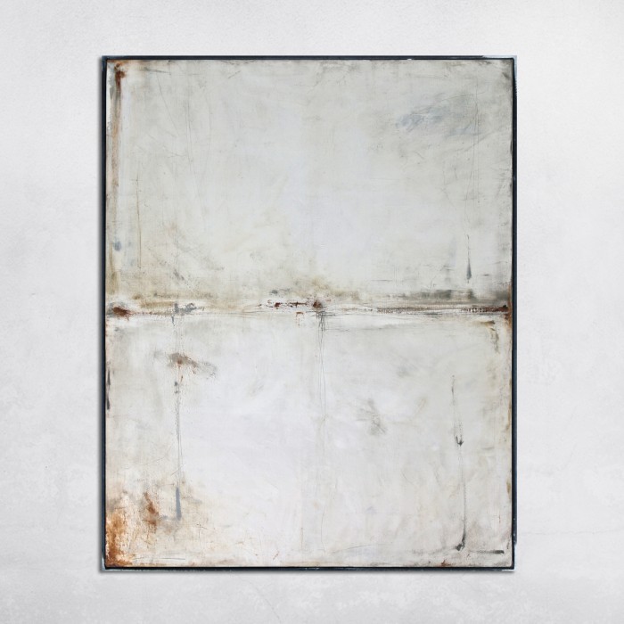obraz olejny - Biel i beż II, format 110x90cm, oprawiony w metalową ramę, dostępny