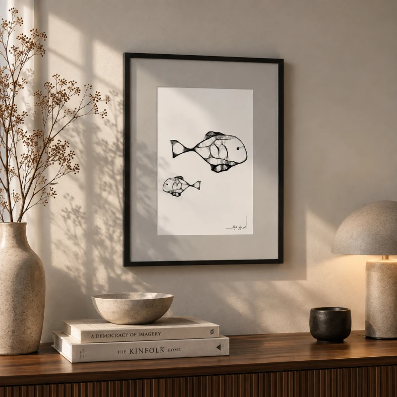 Autorska grafika nr 2 - Ryby, grafika do przedpokoju