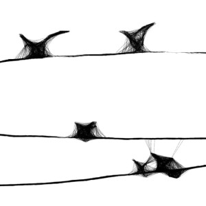 Autorska grafika nr 105 - ptaki, detal