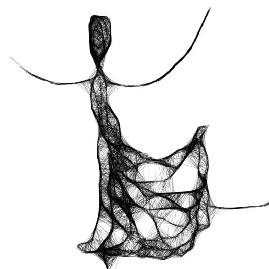 Autorska minimalistyczna grafika nr 121 łyżwiarka, detal