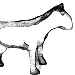 Autorska grafika nr 108 - Bulterier, detal