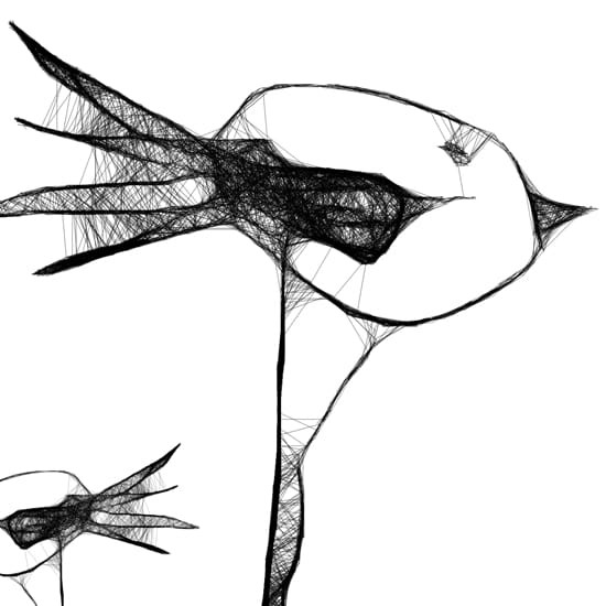 Autorska dziecięca grafika nr 18 szalone ptaszki, detal