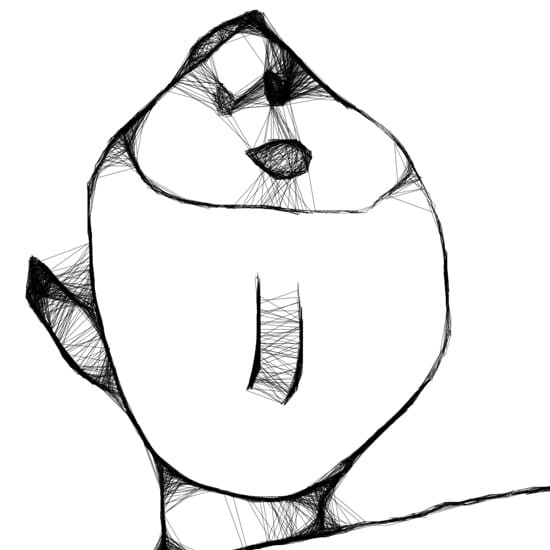 Autorska dziecięca grafika nr 17 obrażone ptaszki, detal