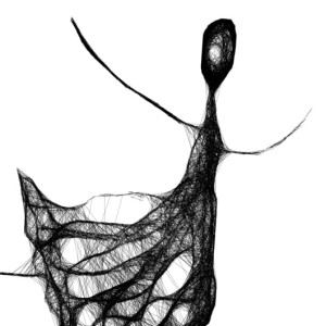 Autorska minimalistyczna grafika nr 120 łyżwiarka, detal